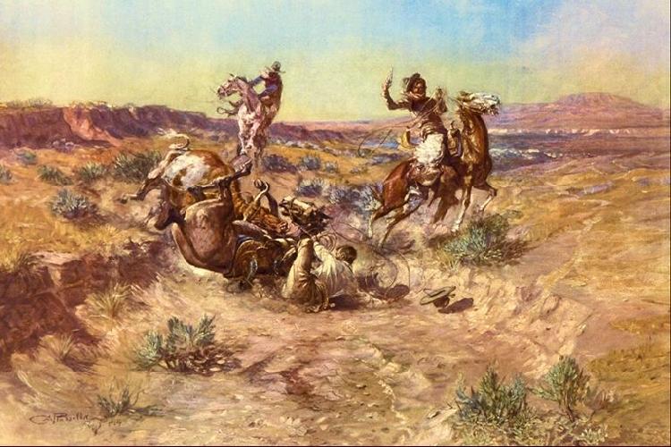 Charles M Russell The Broken Rope Germany oil painting art